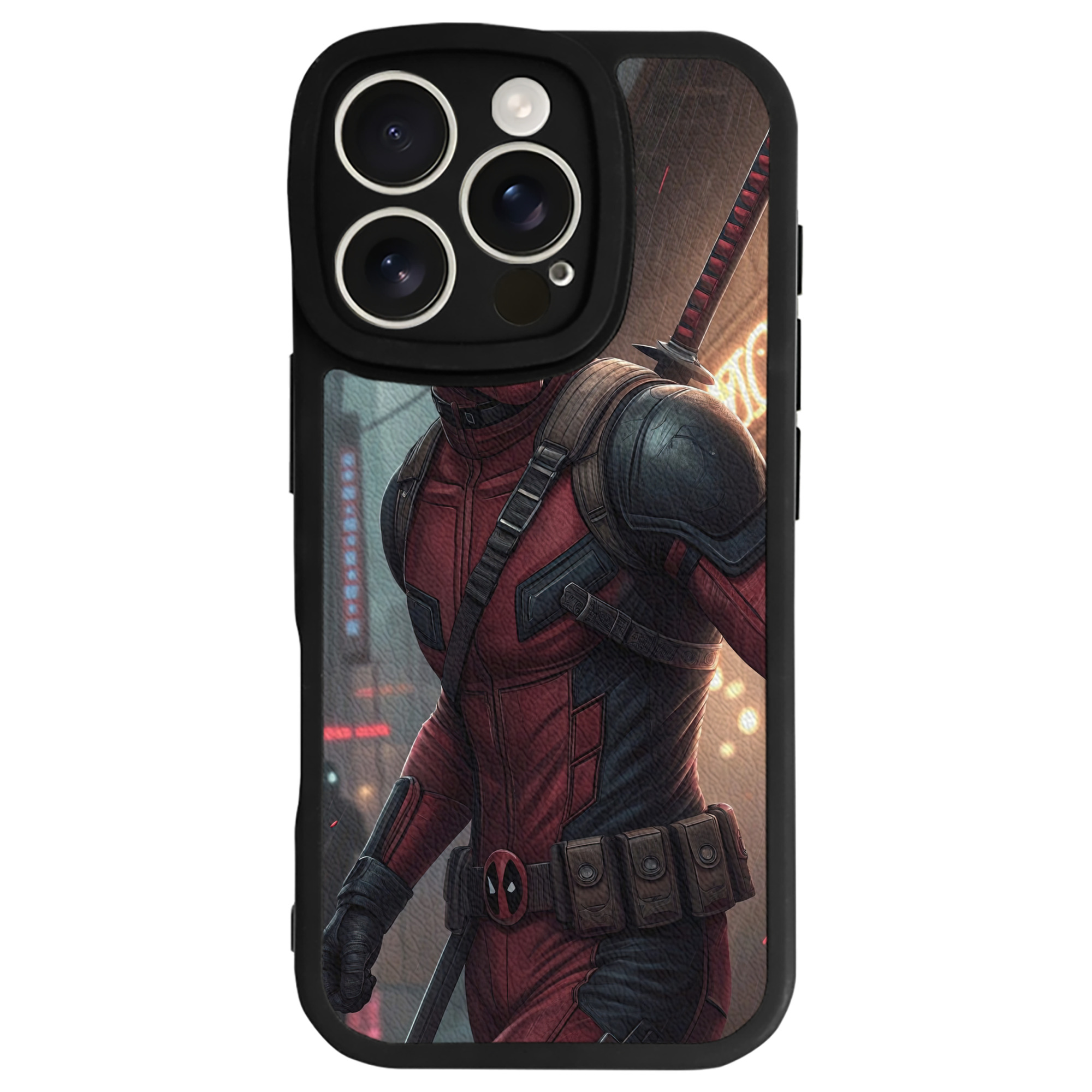 （画像用） Deadpool デッドプール 【iPhone 16シリーズ対応】シリコンスマホケース（レザー調） 材質：シリコン
